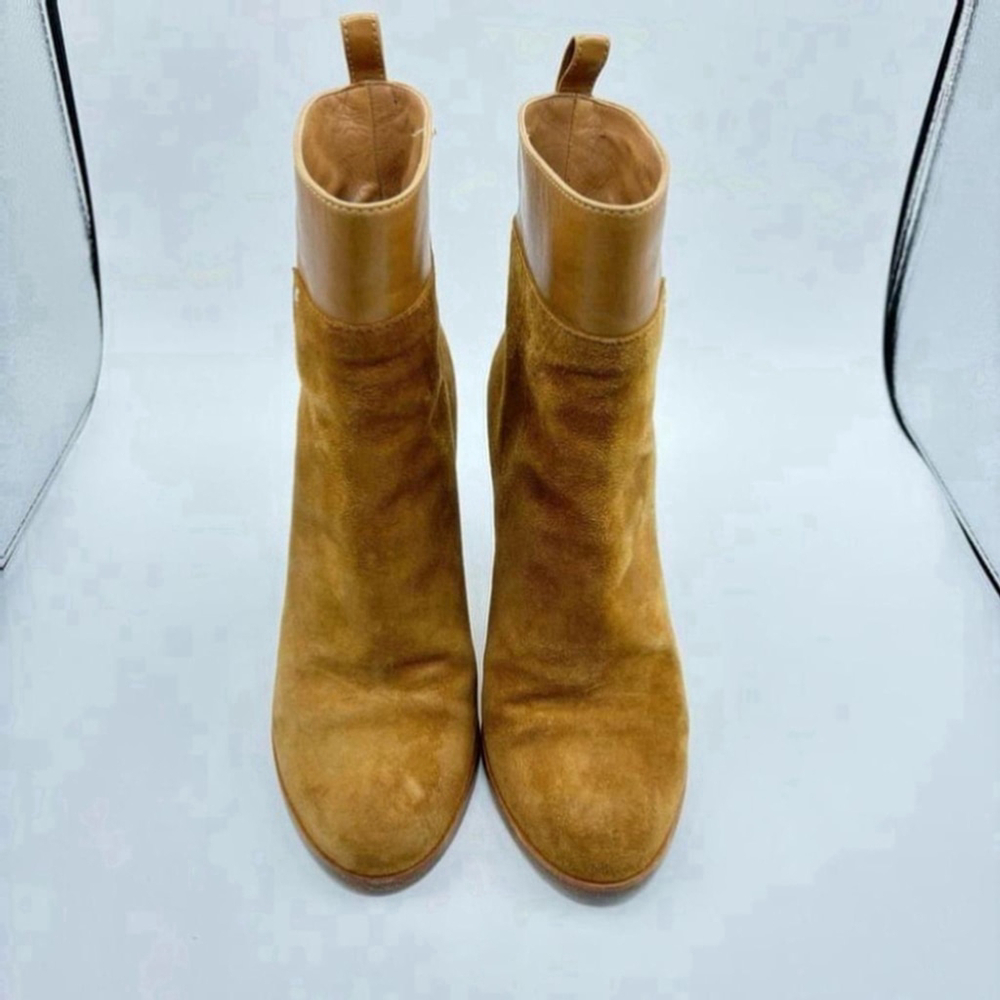 Christian Dior Suede ankle Boots Cd Logo Brown Stiletto Heel Bootie EU 37.5 - Picture 7 of 16
